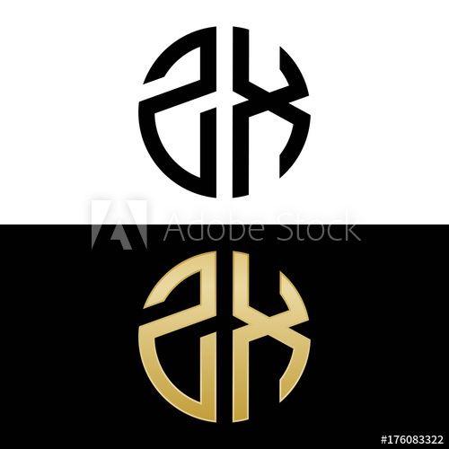 ZX Logo - zx initial logo circle shape vector black and gold - Buy this stock ...