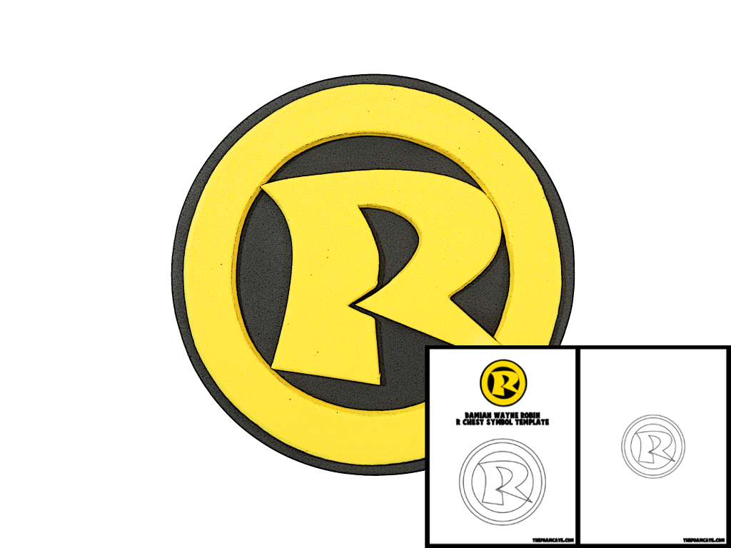 Robin Symbol Logo - Template for Damian Wayne Robin R Chest Symbol – The Foam Cave