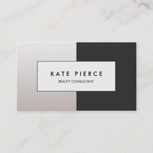 Modern Black and White Logo - Modern Black and White Colorblock Beauty Salon Business Card ...