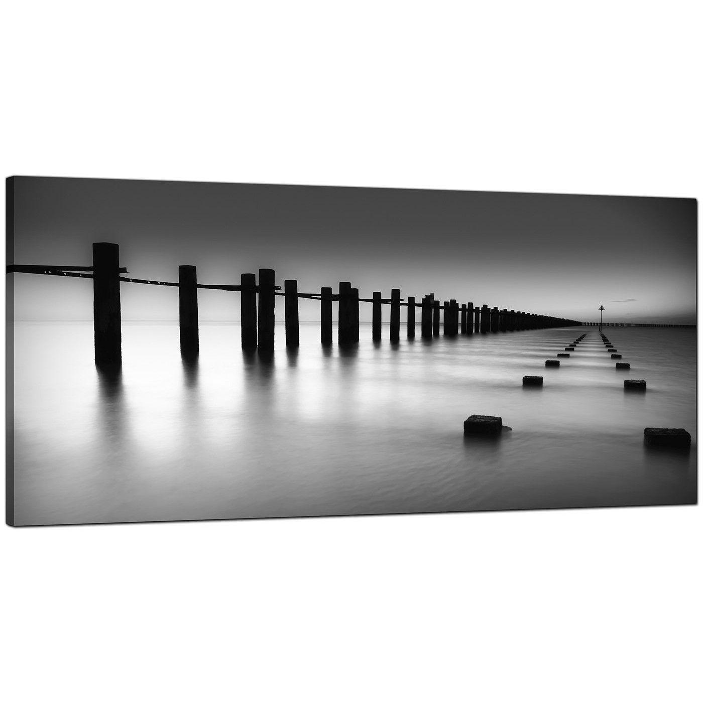 Modern Black and White Logo - Modern Black and White Canvas Art of the Sea