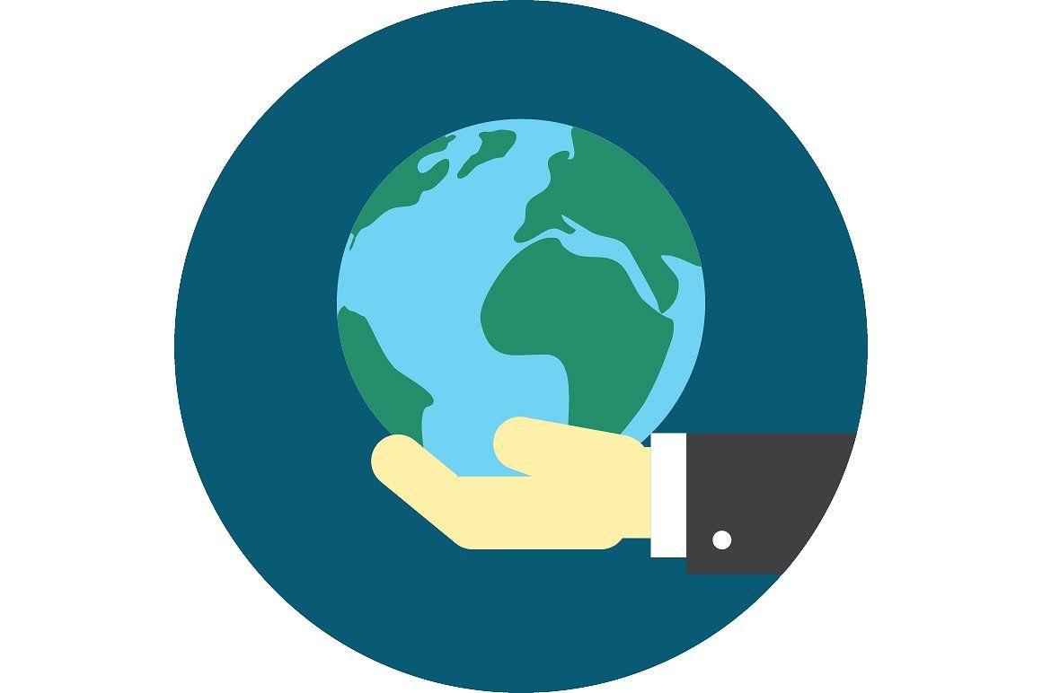 Google Earth Icon Logo - Hand holding globe icon Illustrations Creative Market
