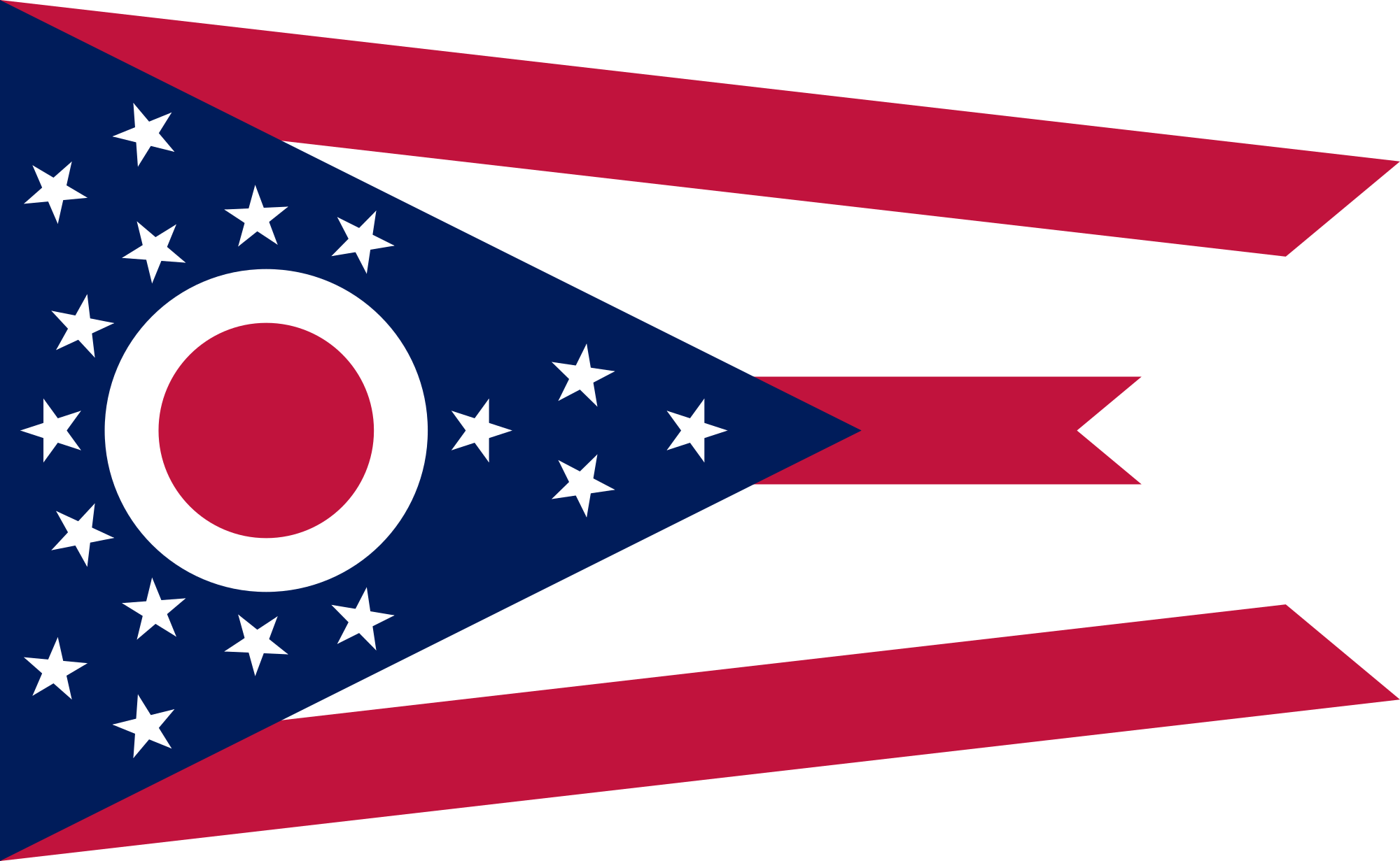 USA Red White Blue Triangle Logo - Flag of Ohio