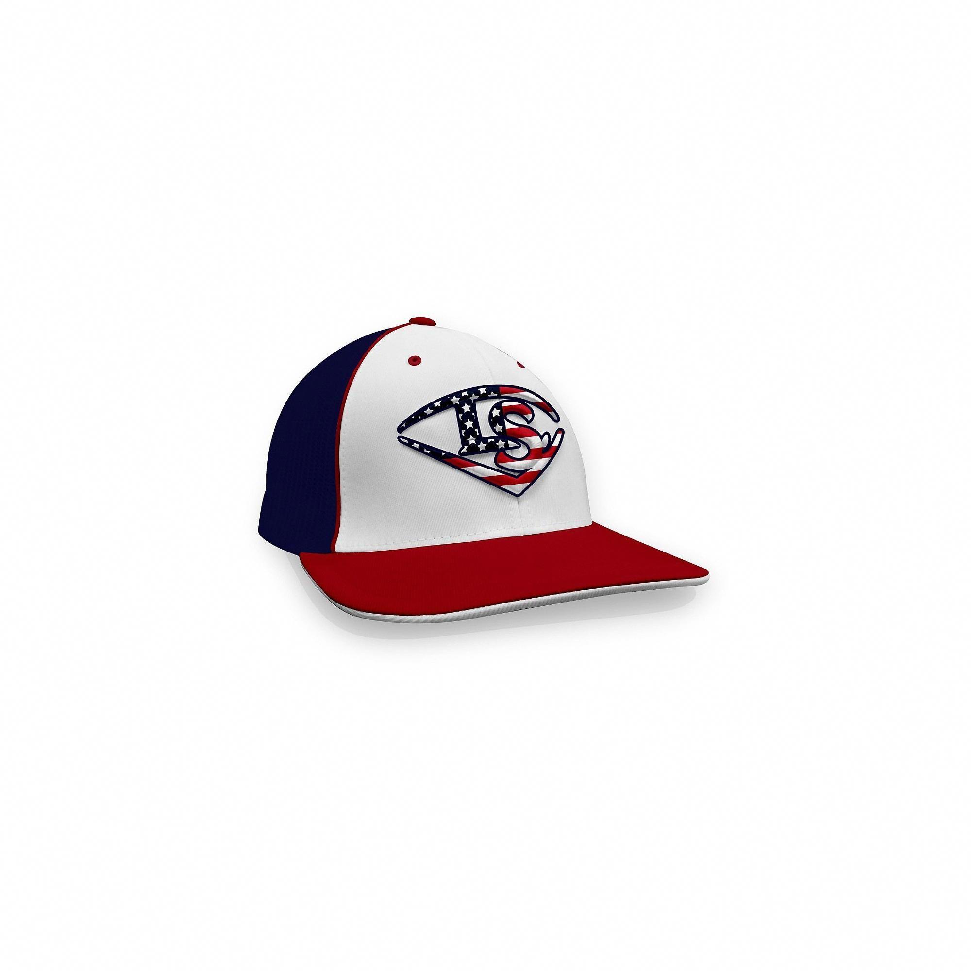 USA Red White Blue Triangle Logo - Louisville Slugger LS Logo USA Baseball Softball Trucker Hat