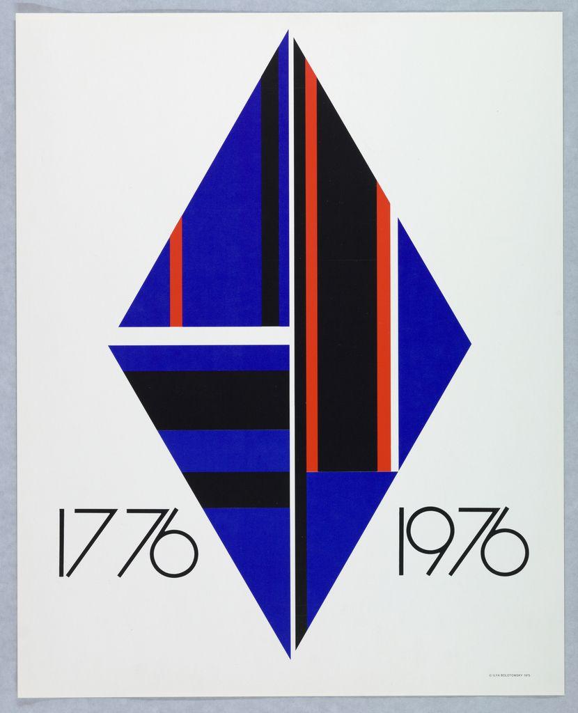 USA Red White Blue Triangle Logo - Poster, Blue Diamond, from 1776 USA 1976: Bicentennial Prints, 1975