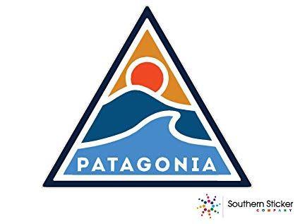 USA Red White Blue Triangle Logo - Patagonia triangle sun wave 4x4 inches size