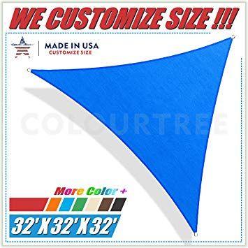 USA Red White Blue Triangle Logo - Amazon.com : ColourTree 32' x 32' x 32' Blue Triangle Sun Shade Sail ...