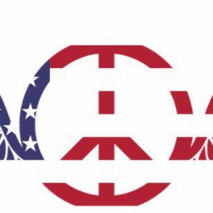 USA Red White Blue Triangle Logo - Red White Blue Peace Sign Stickers