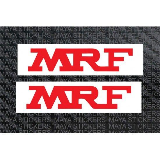 Red White Rectangle Logo - MRF red and white logo stickers