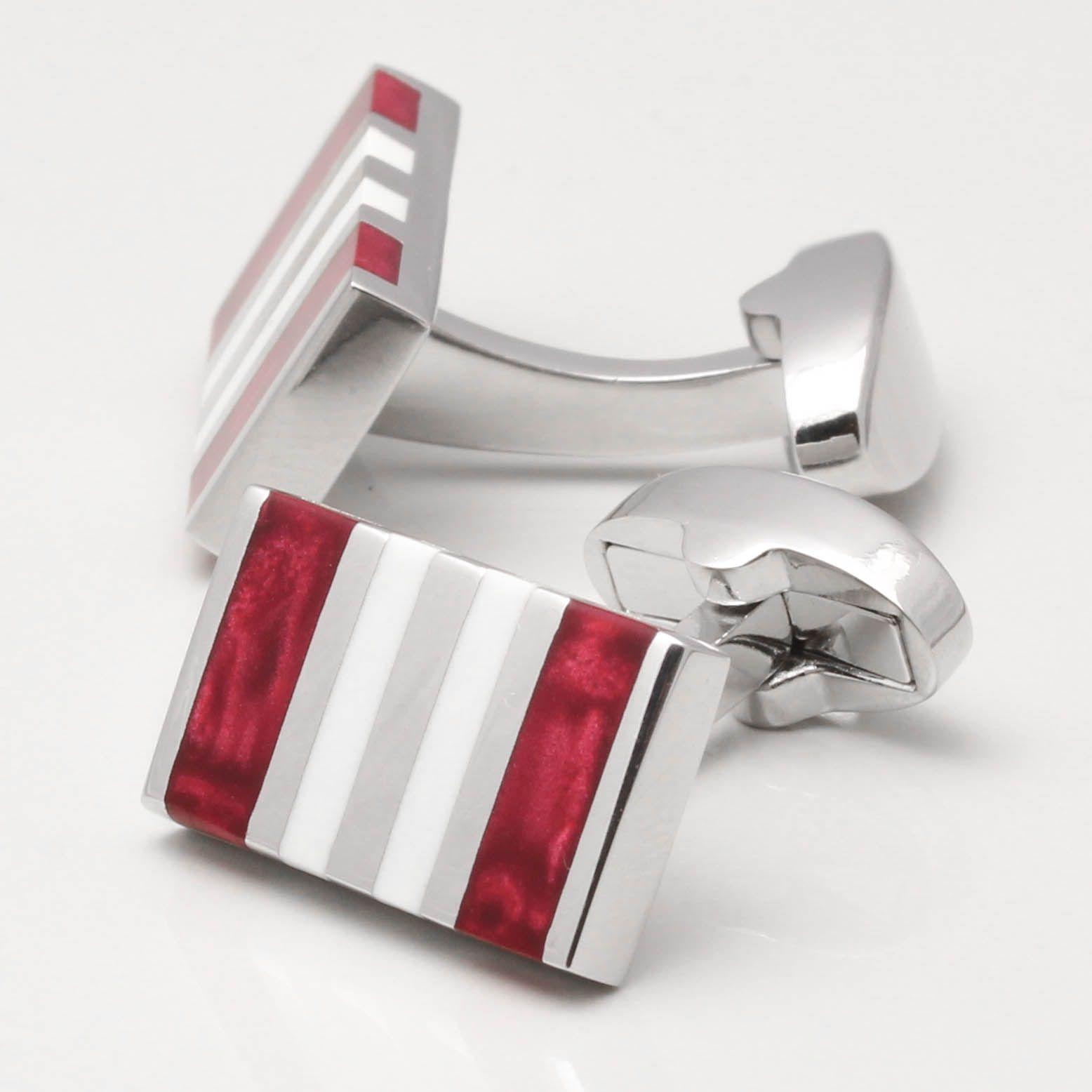 Red White Rectangle Logo - Red & White Rectangular Cufflinks by Badger & Brown. Cufflink