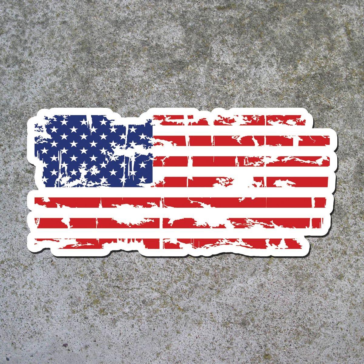 Red White Rectangle Logo - Red, White, and Blue Tattered Flag Decal – InShane Designs