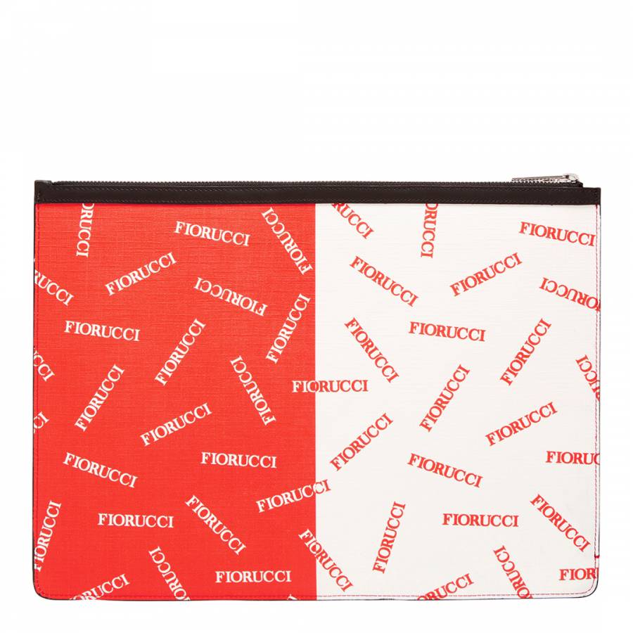 Red White Rectangle Logo - Red White Logo Large Pouch