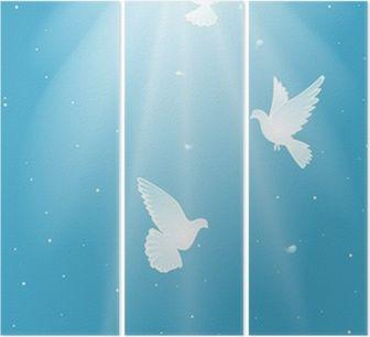 Three White Dove Logo - Three white dove Wall Mural • Pixers® • We live to change