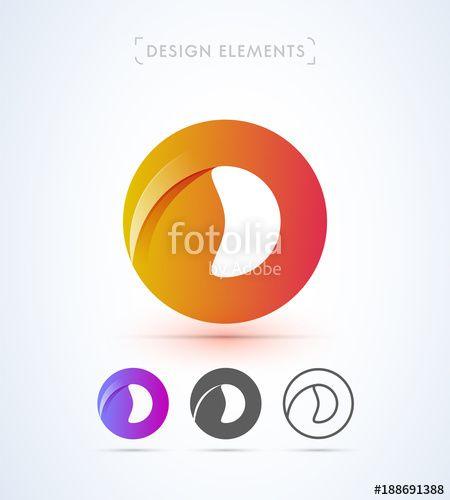 Multi Colored O Logo - Vector abstract rounded logo template collection. Multicolored