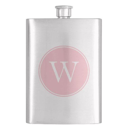 Pink Circle Logo - Monogrammed Pink Circle with Ring Hip Flask | Zazzle.co.uk