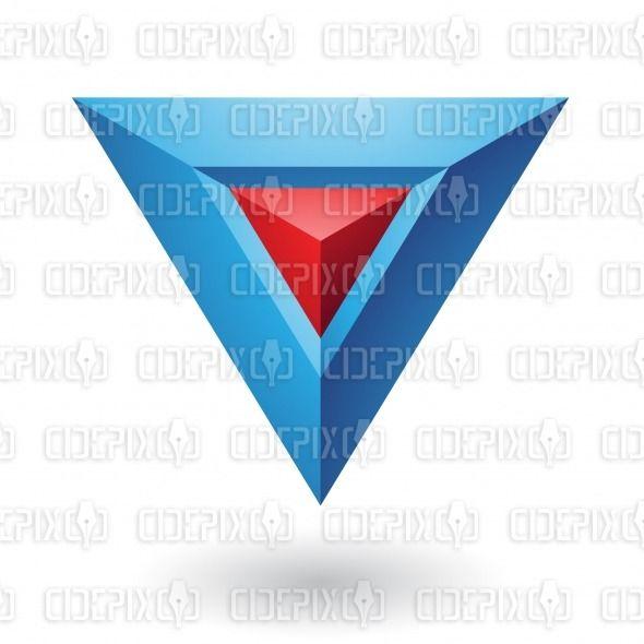 Red Pyramid Logo - abstract 3d red and blue embossed pyramid logo icon | Cidepix