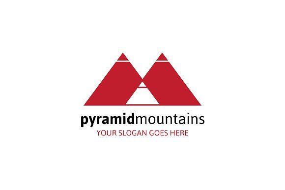 Red Pyramid Logo - Pyramid Mountains Logo - Letter M ~ Logo Templates ~ Creative Market