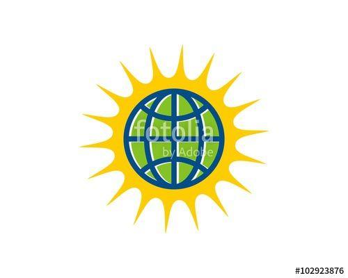 Sun Globe Logo - Sun and Globe Logo Template