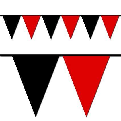 Black and Red Triangle Logo - Ziggos Party Black and Red Triangle Pennant Flag 100 Ft