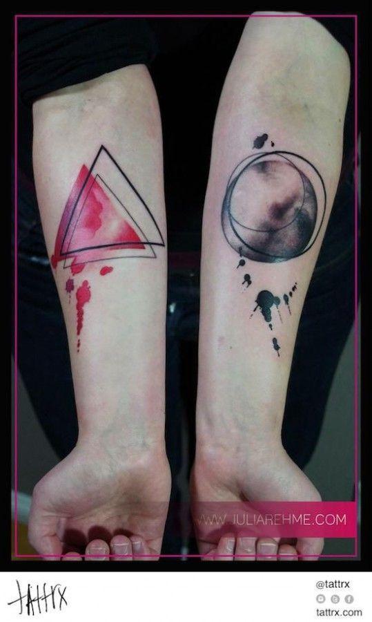 Black and Red Triangle Logo - Owal black and red triangle tattoo - TattooMagz