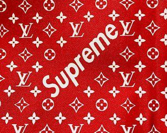 Louis Vuitton Supreme Logo - Lv supreme fabric | Etsy