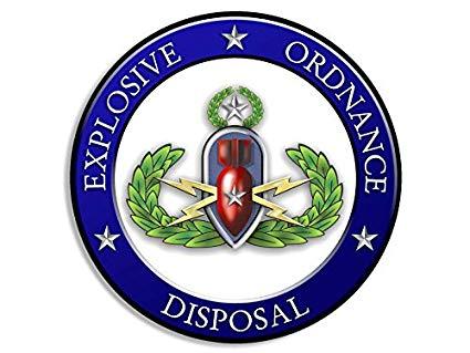 EOD Logo - American Vinyl Round EOD Rank Master Explosive Ordnance