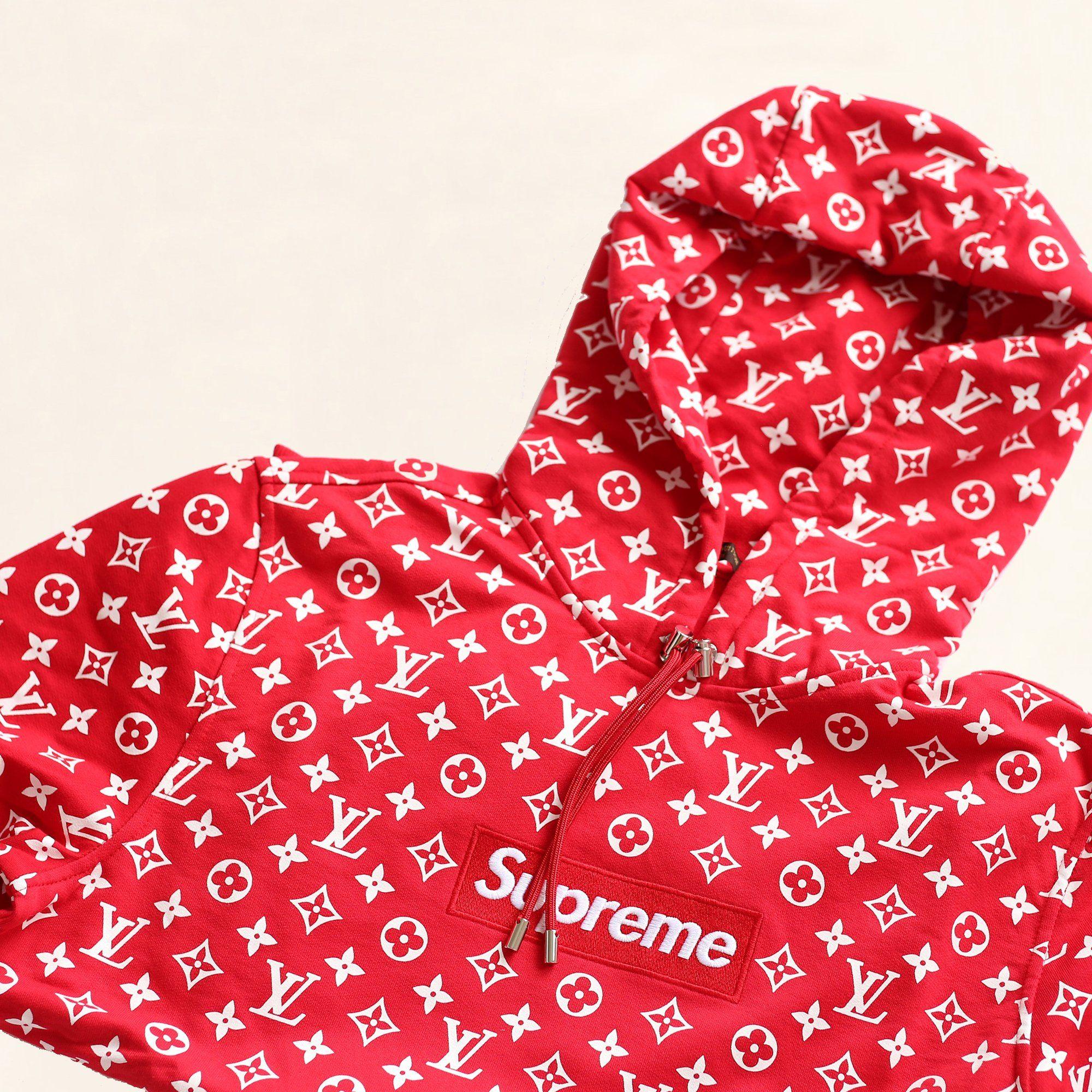 Red Louis Vuitton Logo - Louis Vuitton | Supreme Logo Box Hoodie Monogram | Red - The-Collectory