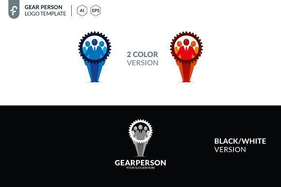 Person Logo - Gear Person Logo ~ Logo Templates ~ Creative Market