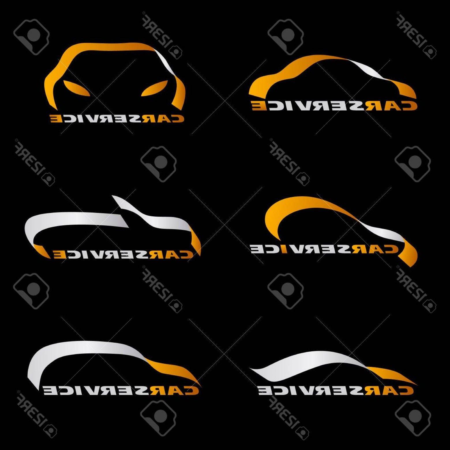 Yellow and Silver Car Logo - Photostock Vector Yellow And Silver Ribbon Line Car Logo Vector Set