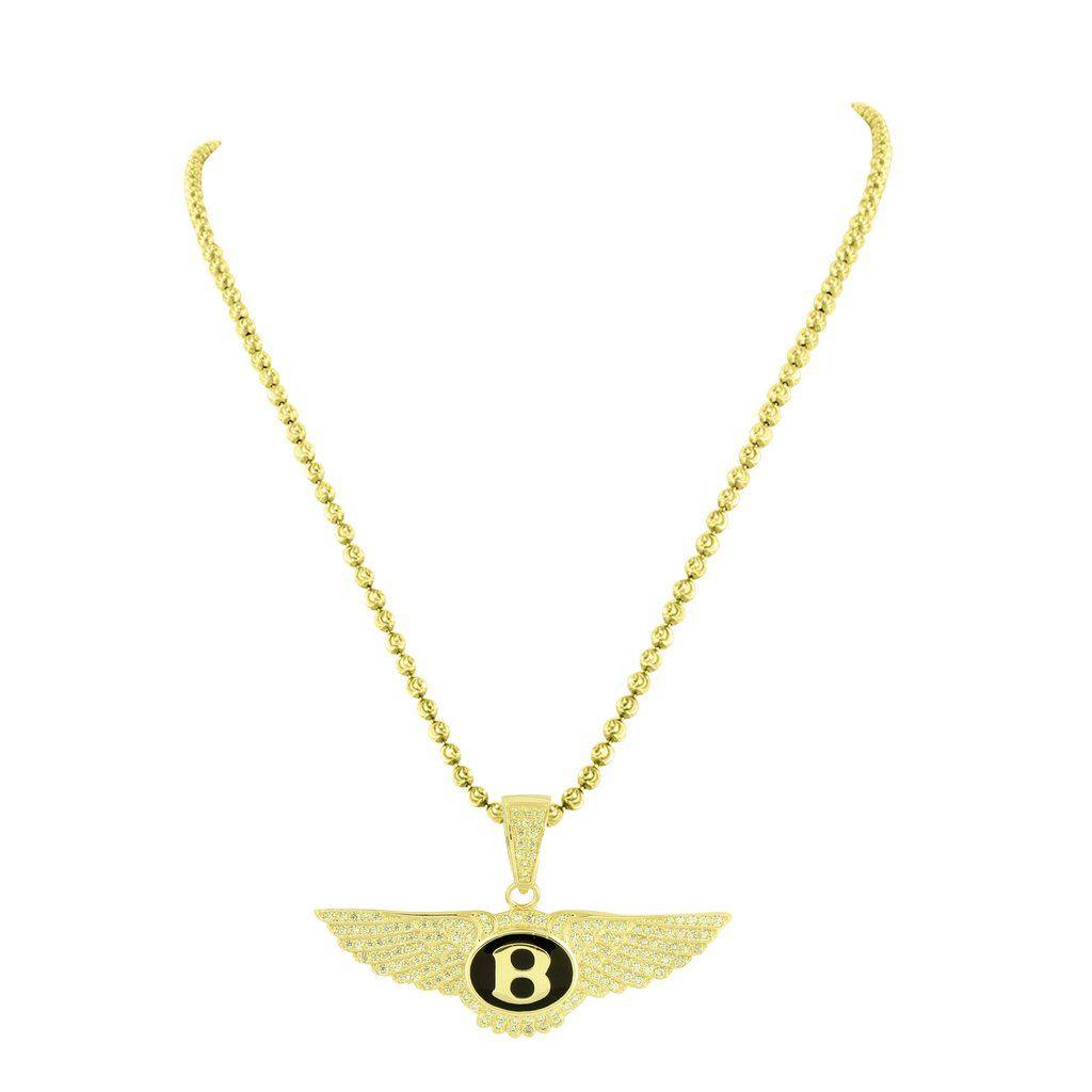 Yellow and Silver Car Logo - Luxury Car Logo Pendant Chain Gold On Sterling Silver Yellow