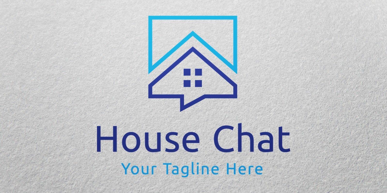 House Shaped Logo - House Chat - Logo Template | Codester