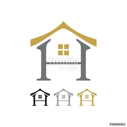 House Shaped Logo - Letter H Oriental House Shape Icon