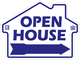 House Shaped Logo - Open House Shaped Sign W Realtor Logo 18x24 Blue