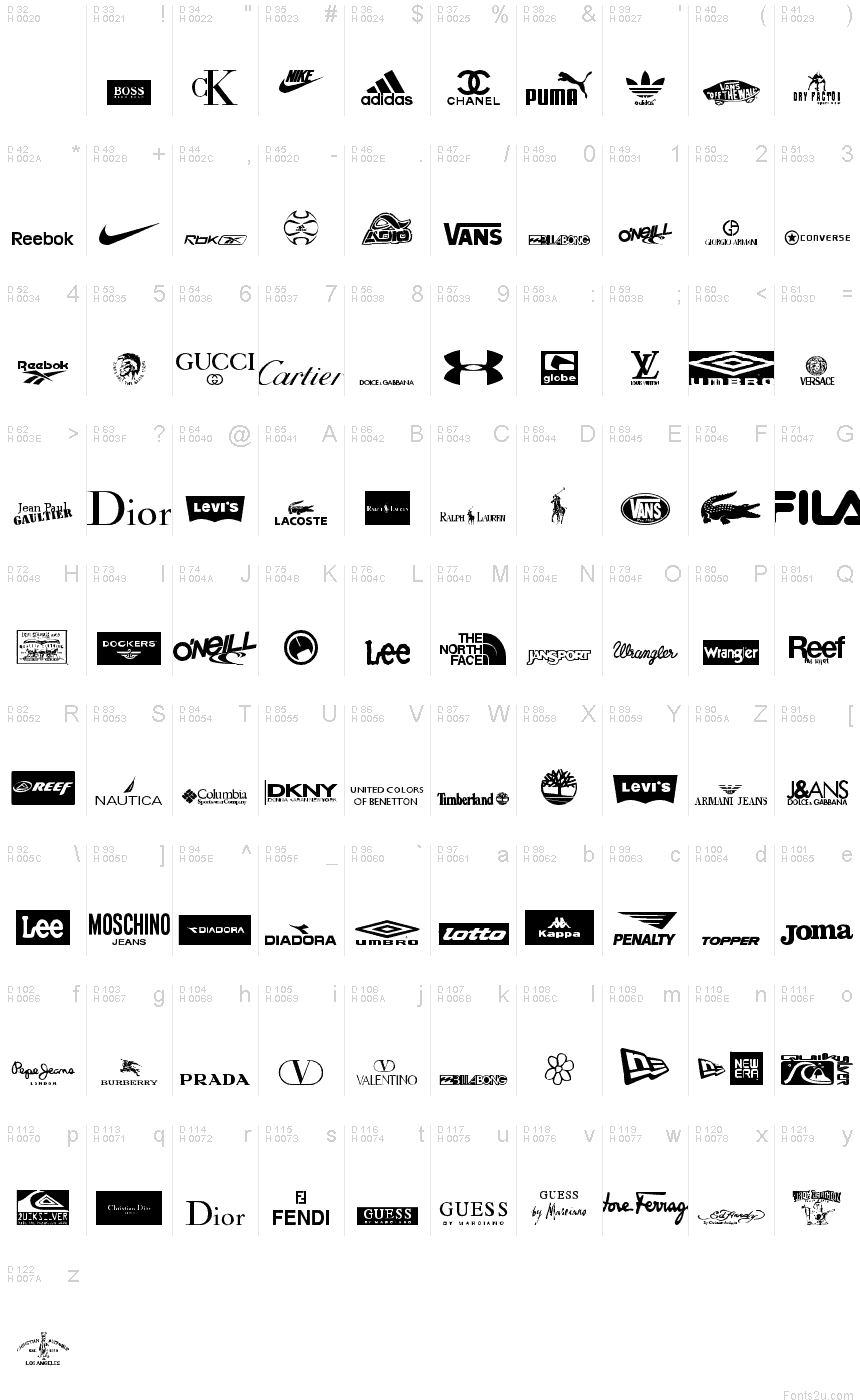 designer clothing logos list
