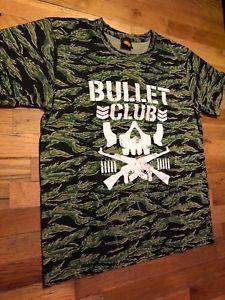 Camo Bullet Club Logo - Bullet Club Tiger Camo T Shirt Size Large Signed By Kenny Omega IWGP