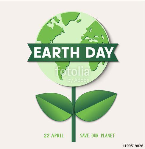 Earth Flower Logo - Earth Day. 22 april. Vector abstract flower with Earth globe and ...