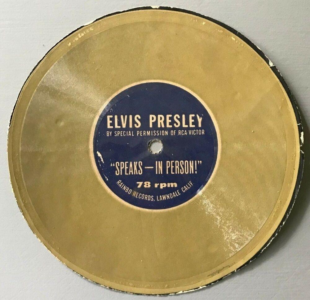 Anwser Yellow Person Logo - Elvis Presley Speaks - In Person!, 78 rpm Rainbo Record, Elvis