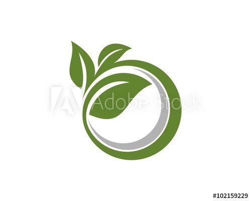 3 Leaf Logo - Circle Ring Green Leaf Logo Template 3 this stock vector