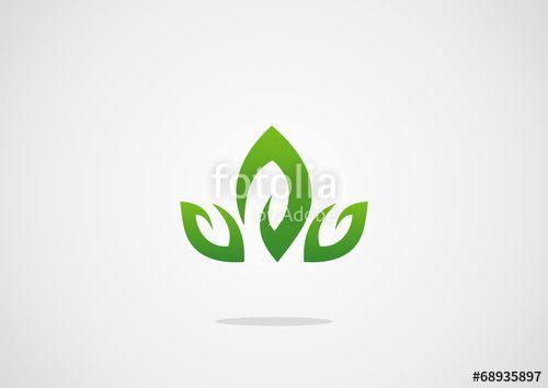 3 Leaf Logo - Lotus flower abstract vector logo design 3 leaf