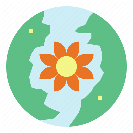 Earth Flower Logo - Earth, flower, globe, world icon