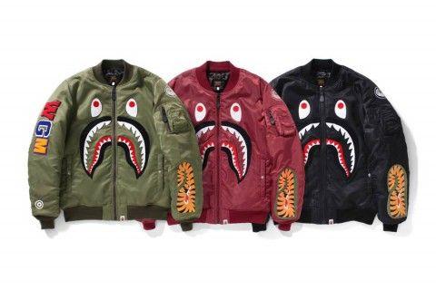 Red BAPE Ape Logo - A Bathing Ape Emblazons The MA 1 Flight Jacket With Its Legendary