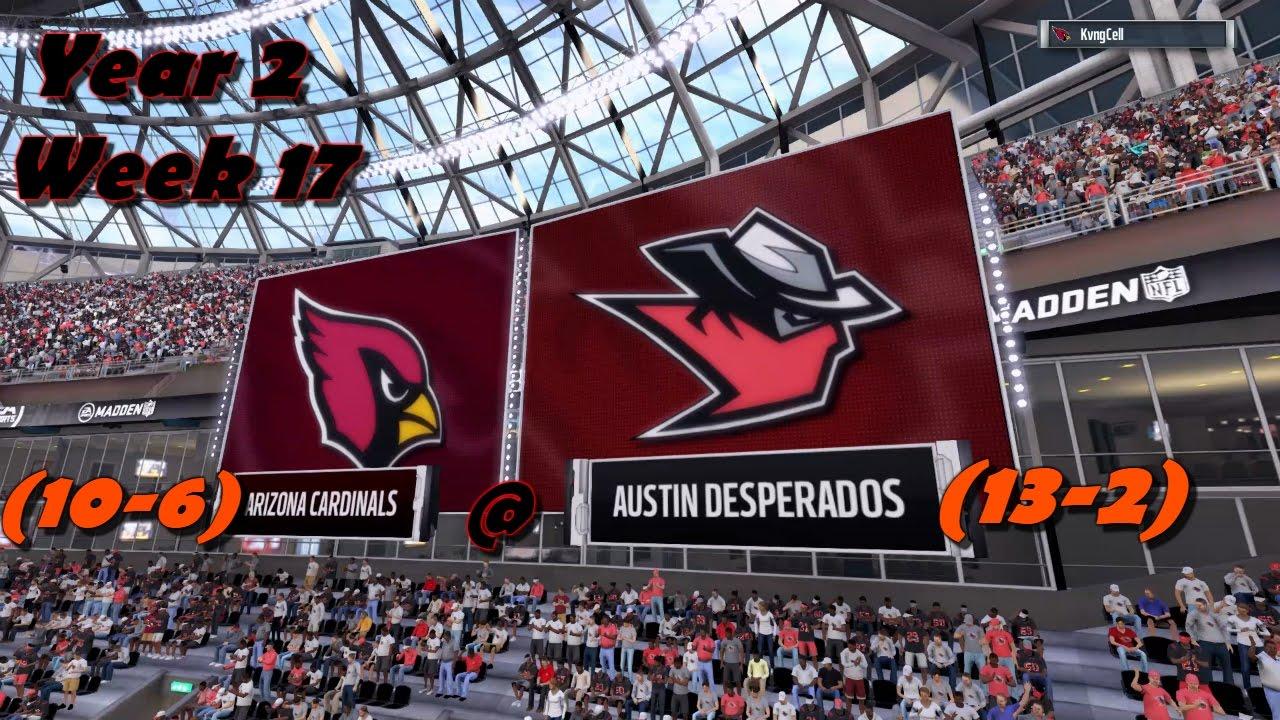 Madden Desperados Logo - Madden 17 Connected Franchise. Cardinals Desperados Week 17 No