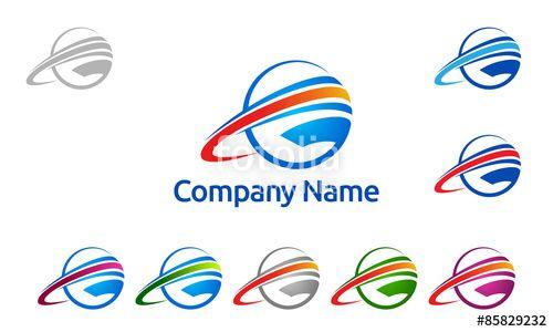 Globe with Arrow Company Logo - 3D, global, globe, world, G, letter G, logo, vector, arrow, motion