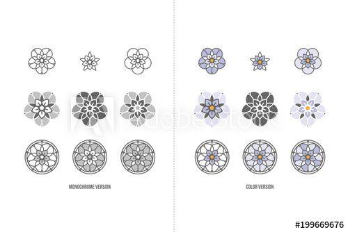 Stylized Flower Logo - Forget-me-not stylized flower logo icon collection - Buy this stock ...