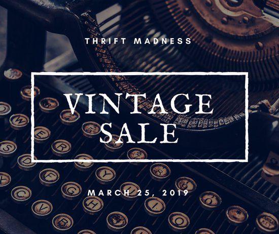 Antique Garage Logo - Typewriter Antique Garage Sale Facebook Post - Templates by Canva