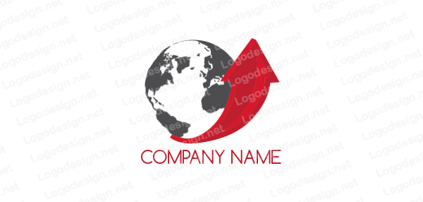 Globe with Arrow Company Logo - arrow going up with globe | Logo Template by LogoDesign.net