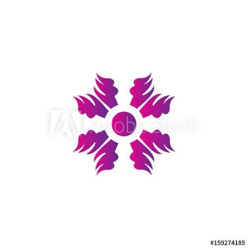 Stylized Flower Logo - Flower pink logo. The circular logo. Logo with rose. Logo