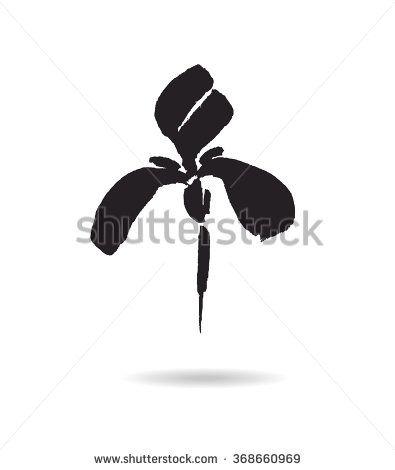 Stylized Flower Logo - Vector flower logo. Floral background. Calligraphy ink. Stylized ...