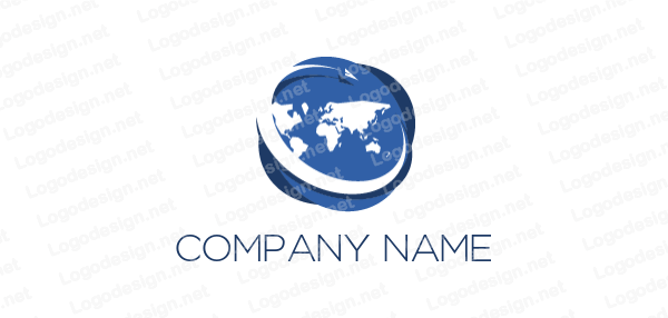 Globe with Arrow Company Logo - arrow swoosh going around globe | Logo Template by LogoDesign.net