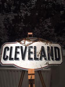 Antique Garage Logo - Enamel Sign Cleveland Rare Old Collectable Advertising Antique