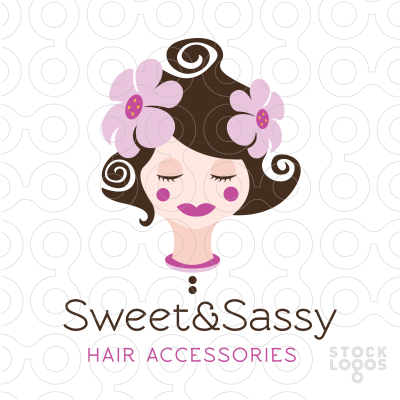 Stylized Flower Logo - Sweet and Sassy logo design of a beautiful woman. Stylized flowers ...